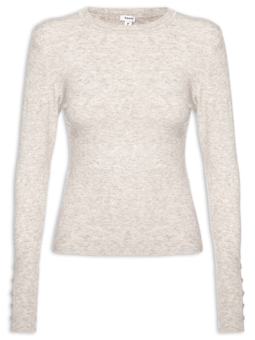 Suéter Feminino Em Tricot - Bege