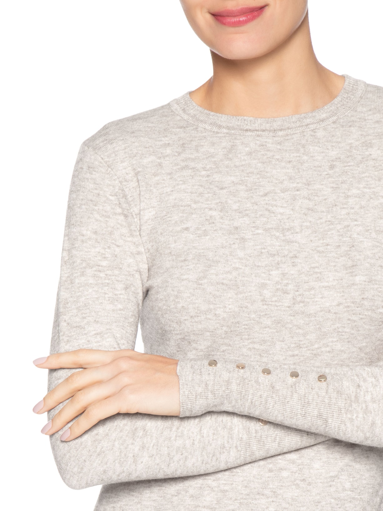 Suéter Feminino Em Tricot Bege Basiq