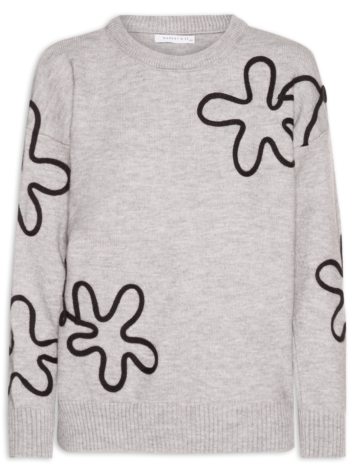 Suéter Feminino em Tricot - Cinza