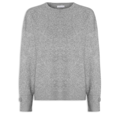 Suéter Feminino Em Tricot - Cinza