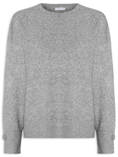 Suéter Feminino Em Tricot - Cinza