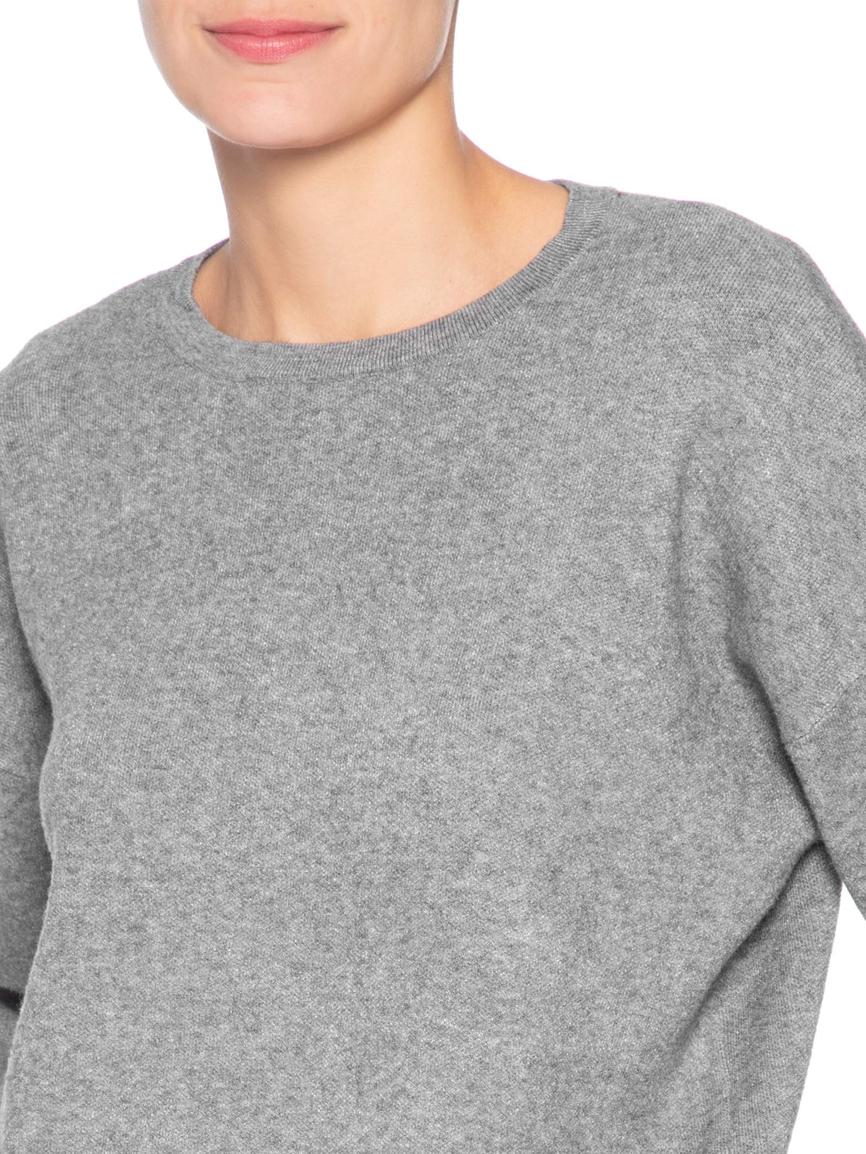 Suéter Feminino Em Tricot Cinza Market 33