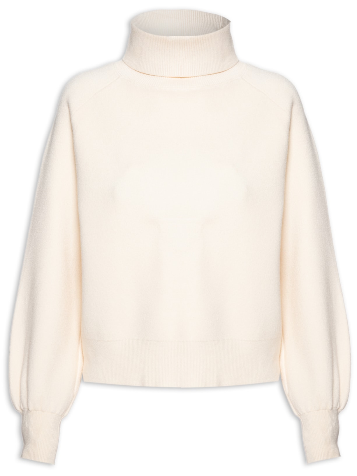 Suéter Feminino Em Tricot Manga Longa - Bege