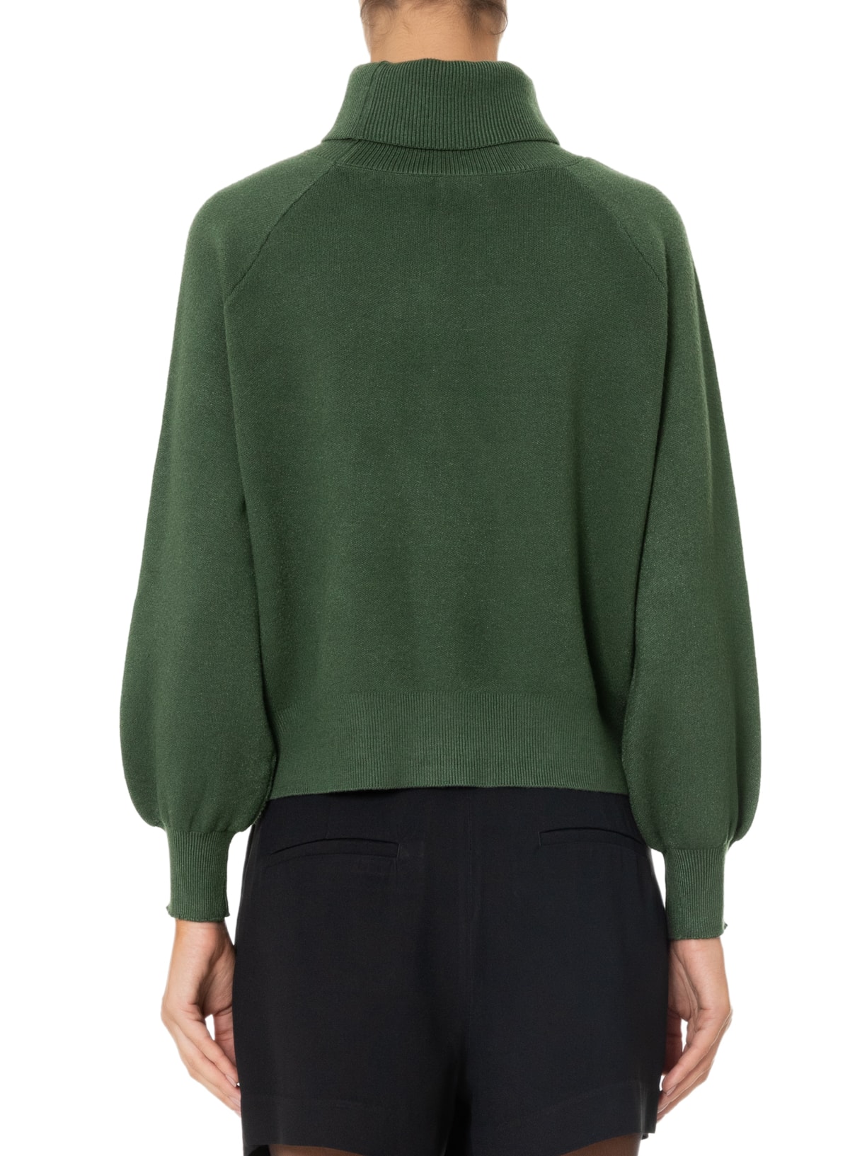 Suéter Feminino Em Tricot Manga Longa Verde '2Essential