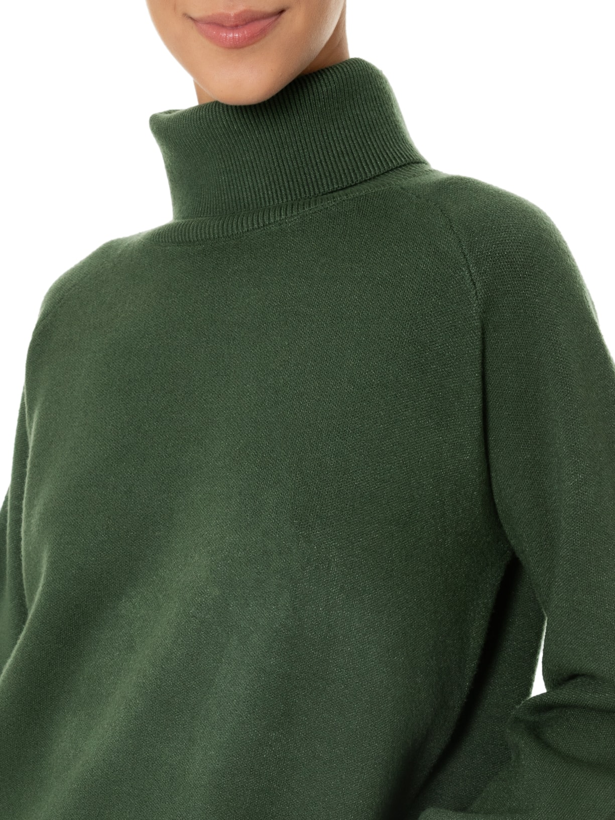 Suéter Feminino Em Tricot Manga Longa Verde '2Essential