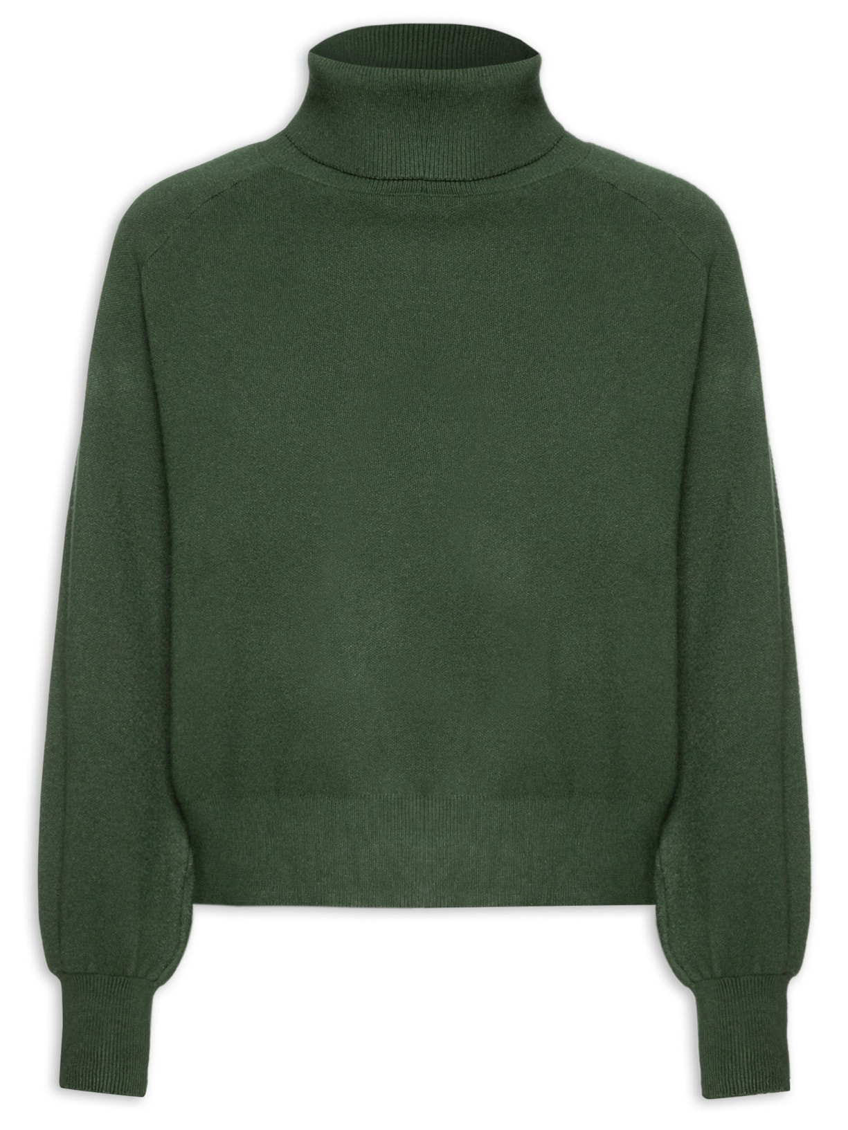 Suéter Feminino Em Tricot Manga Longa Verde '2Essential