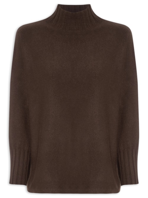 Suéter Feminino Em Tricot - Marrom