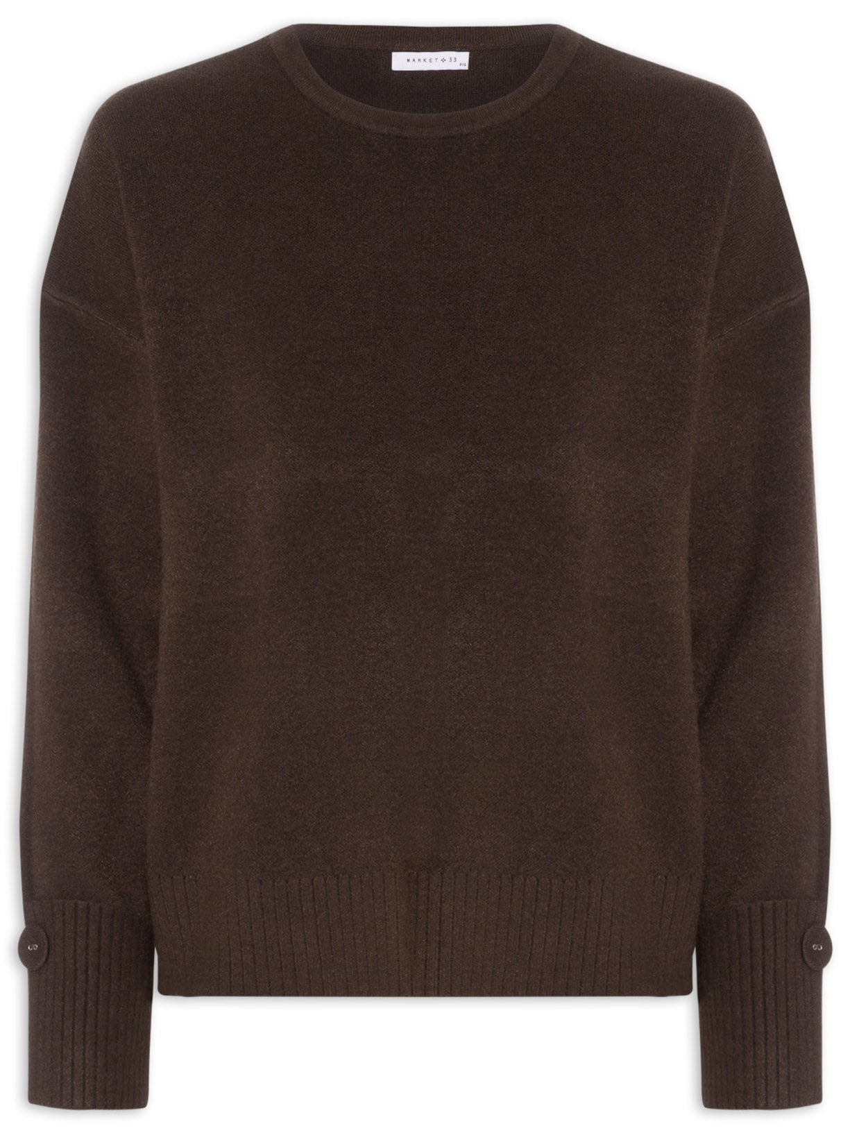 Suéter Feminino Em Tricot - Marrom