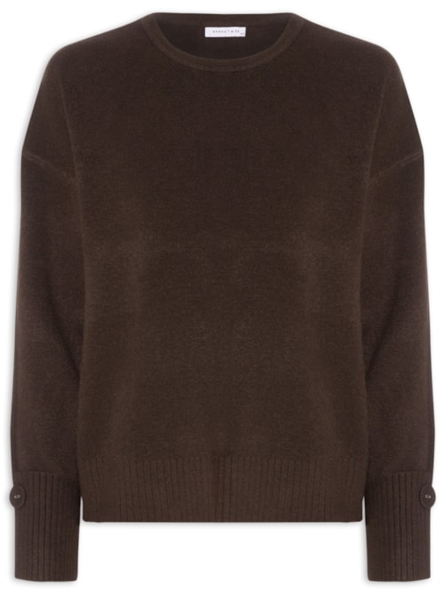 Suéter Feminino Em Tricot - Marrom