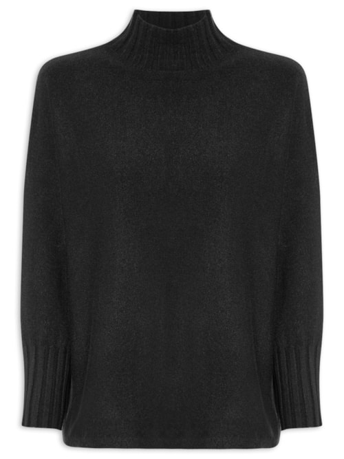 Suéter Feminino Em Tricot - Preto