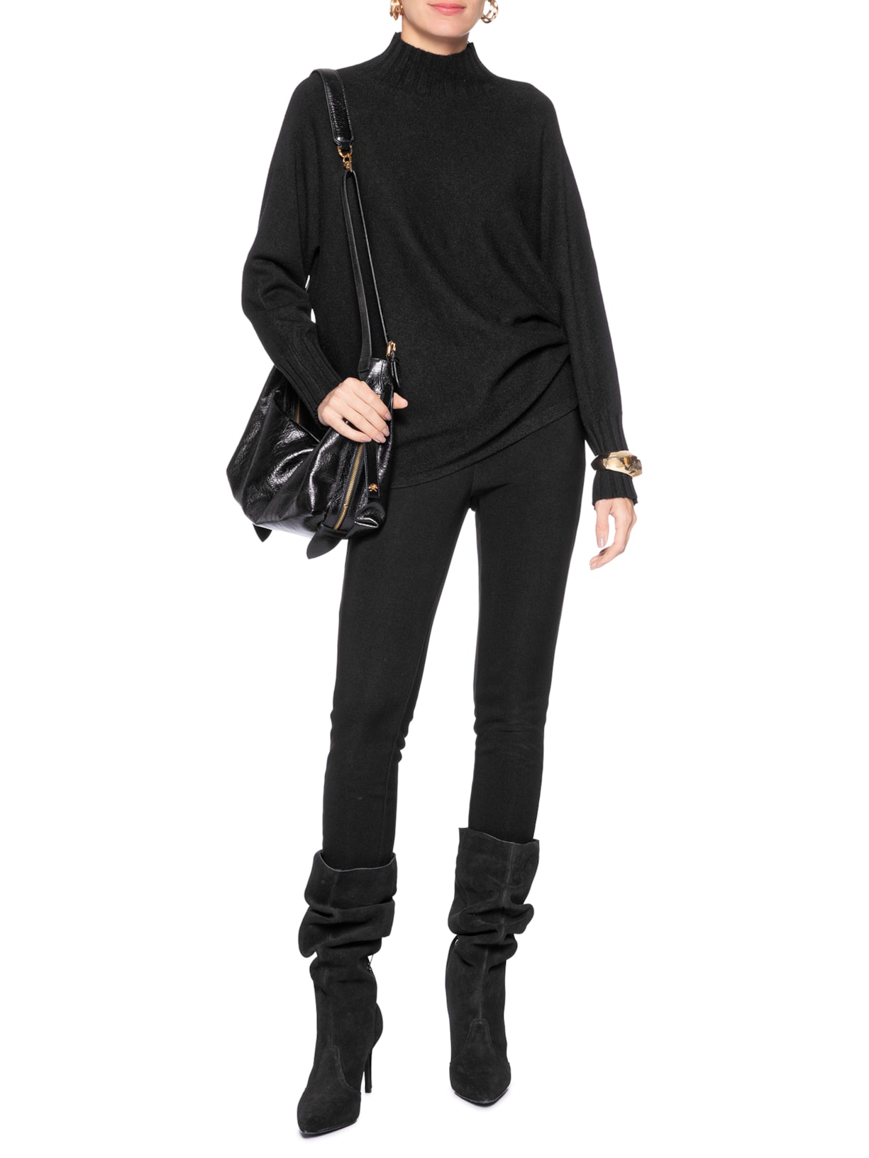 Suéter Feminino Em Tricot Preto Market 33