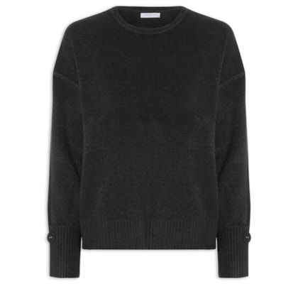 Suéter Feminino Em Tricot - Preto