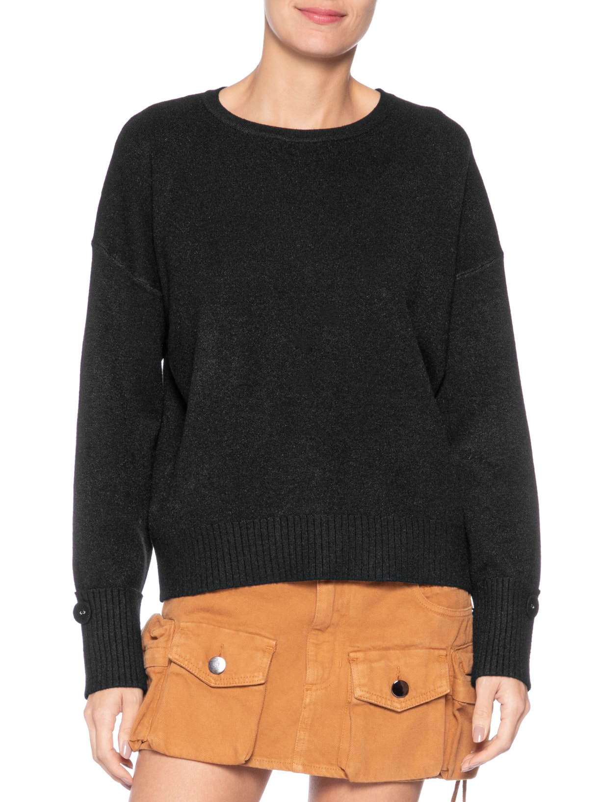 Suéter Feminino Em Tricot Preto Market 33