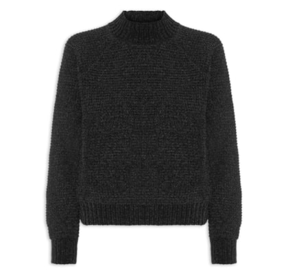 Suéter Feminino Em Tricot - Preto
