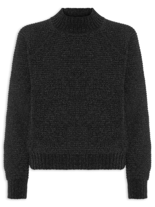 Suéter Feminino Em Tricot - Preto