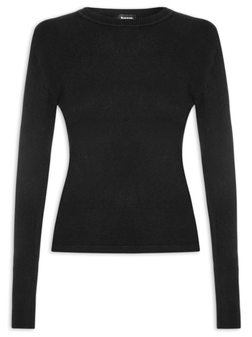 Suéter Feminino Em Tricot - Preto