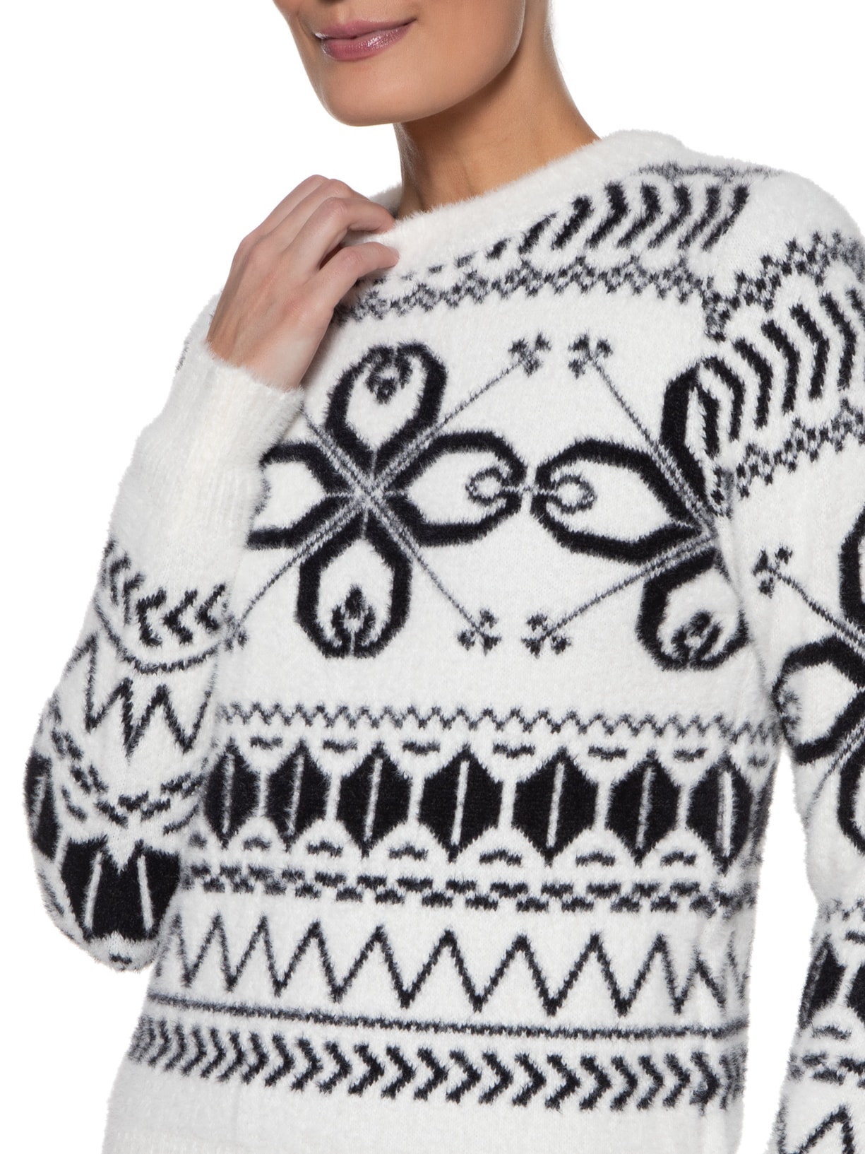 Suéter Feminino Estampado Branco Anselmi