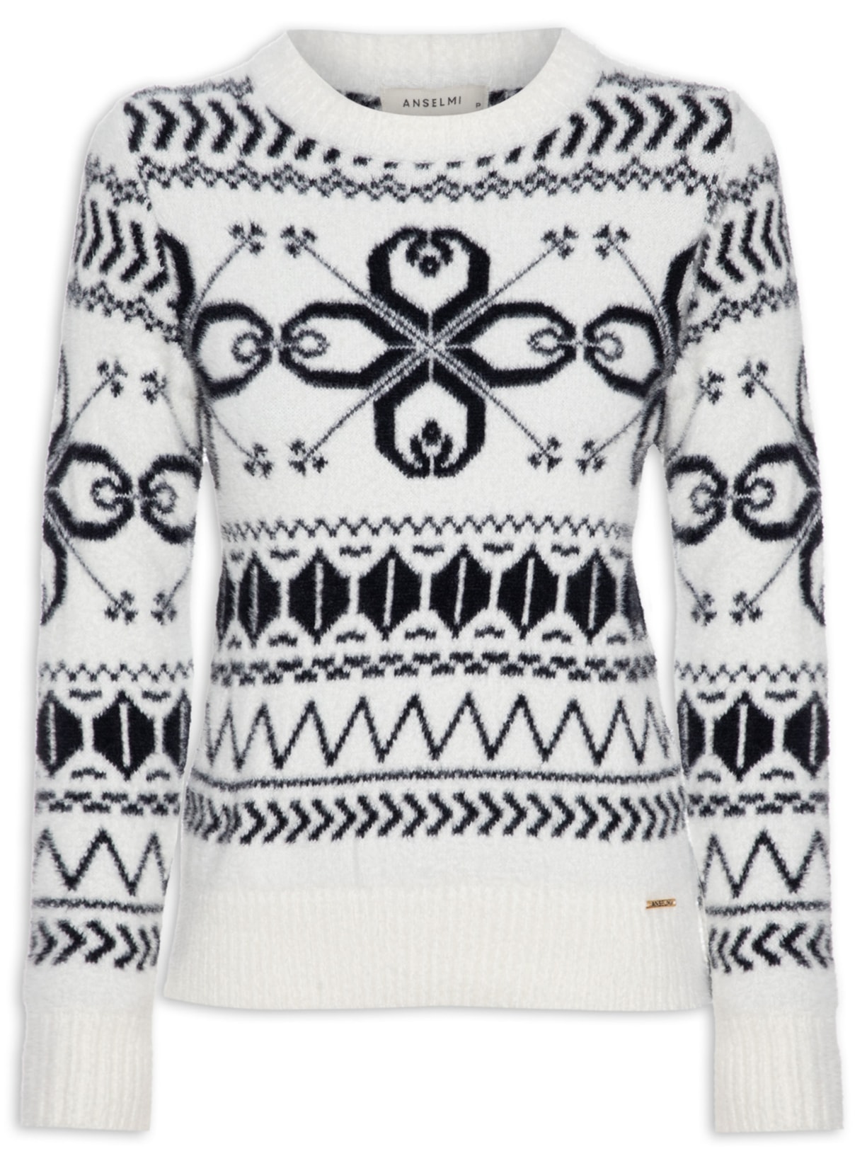 Suéter Feminino Estampado Branco Anselmi