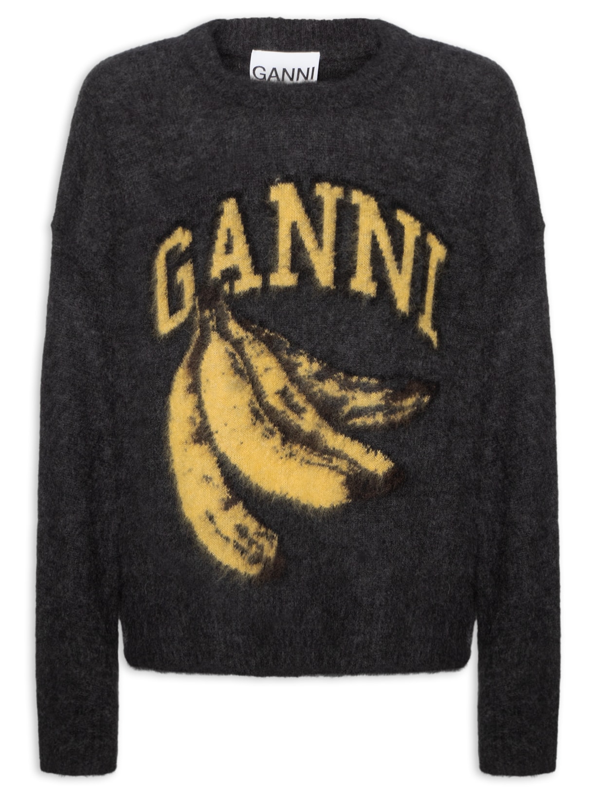 Suéter Feminino Fine Brushed Alpaca Banana Oversized - Cinza