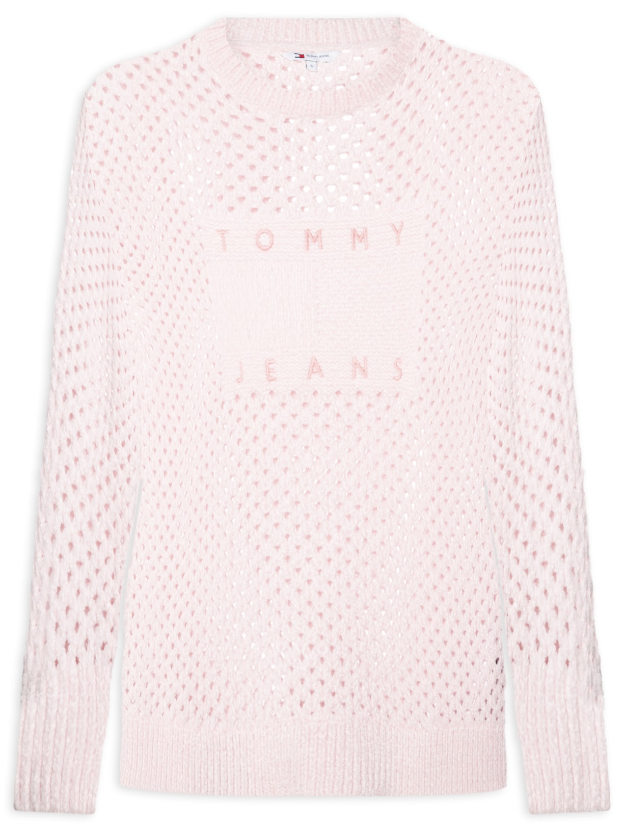 Suéter Feminino Flag Crew Rosa  Tommy Jeans