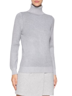 Suéter Feminino Gola Alta Básico - Cinza by BASIQ