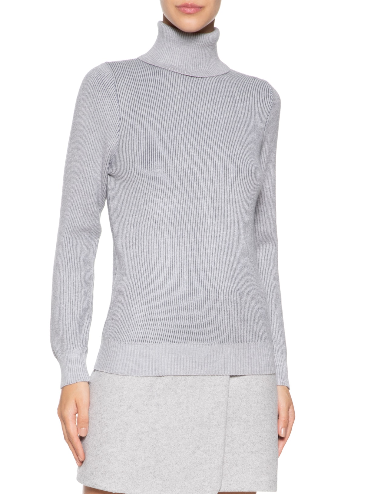 Suéter Feminino Gola Alta Básico - Cinza by BASIQ