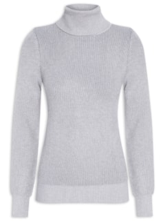 Suéter Feminino Gola Alta Básico - Cinza by BASIQ