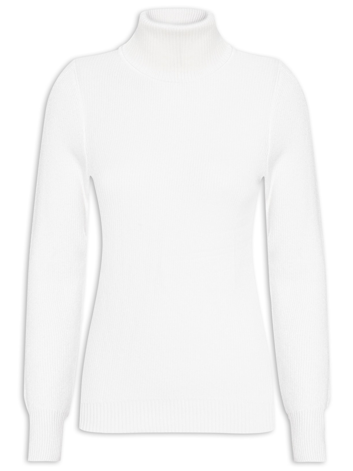 Suéter Feminino Gola Alta Básico - Off White