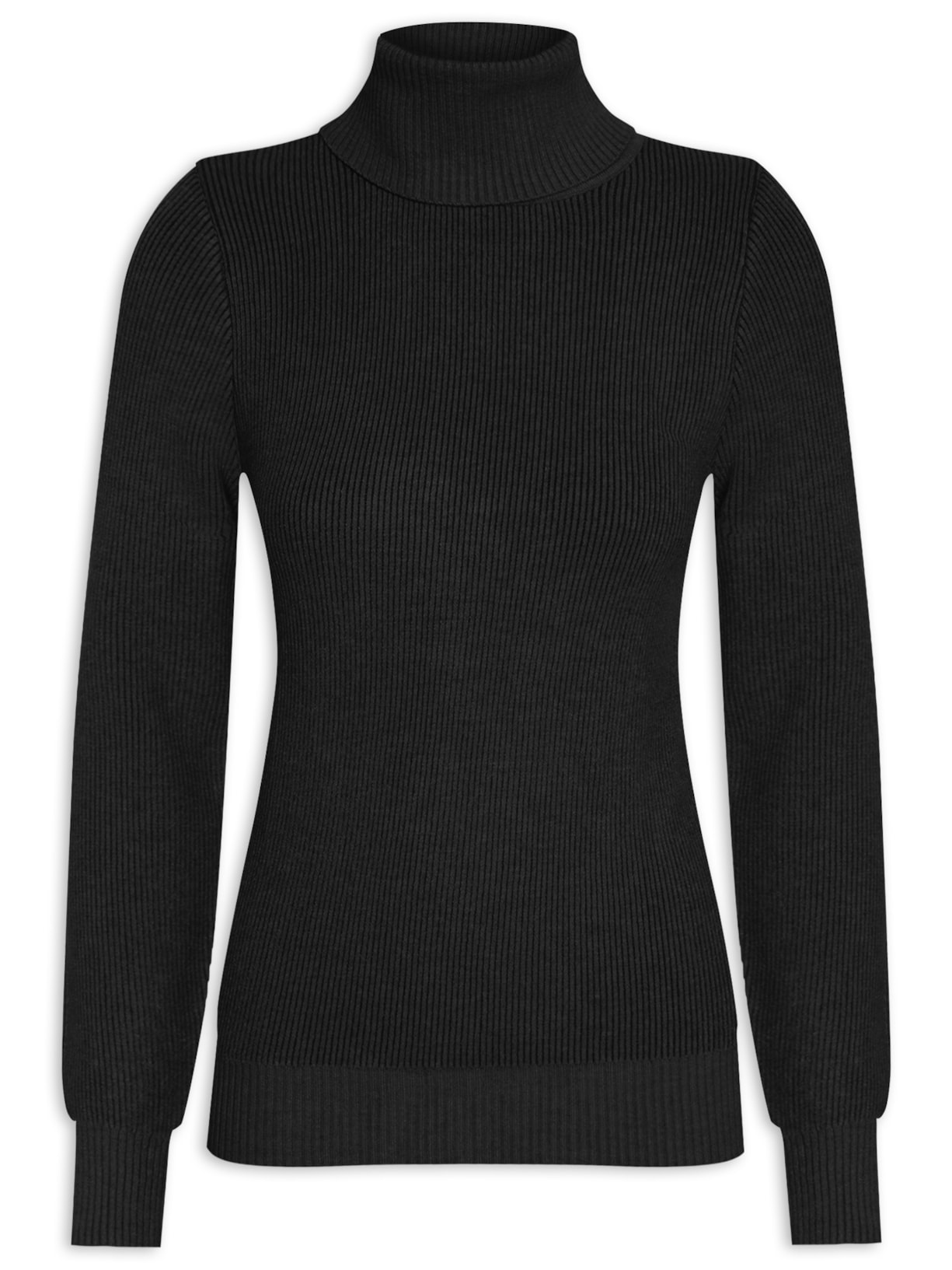 Suéter Feminino Gola Alta Básico - Preto