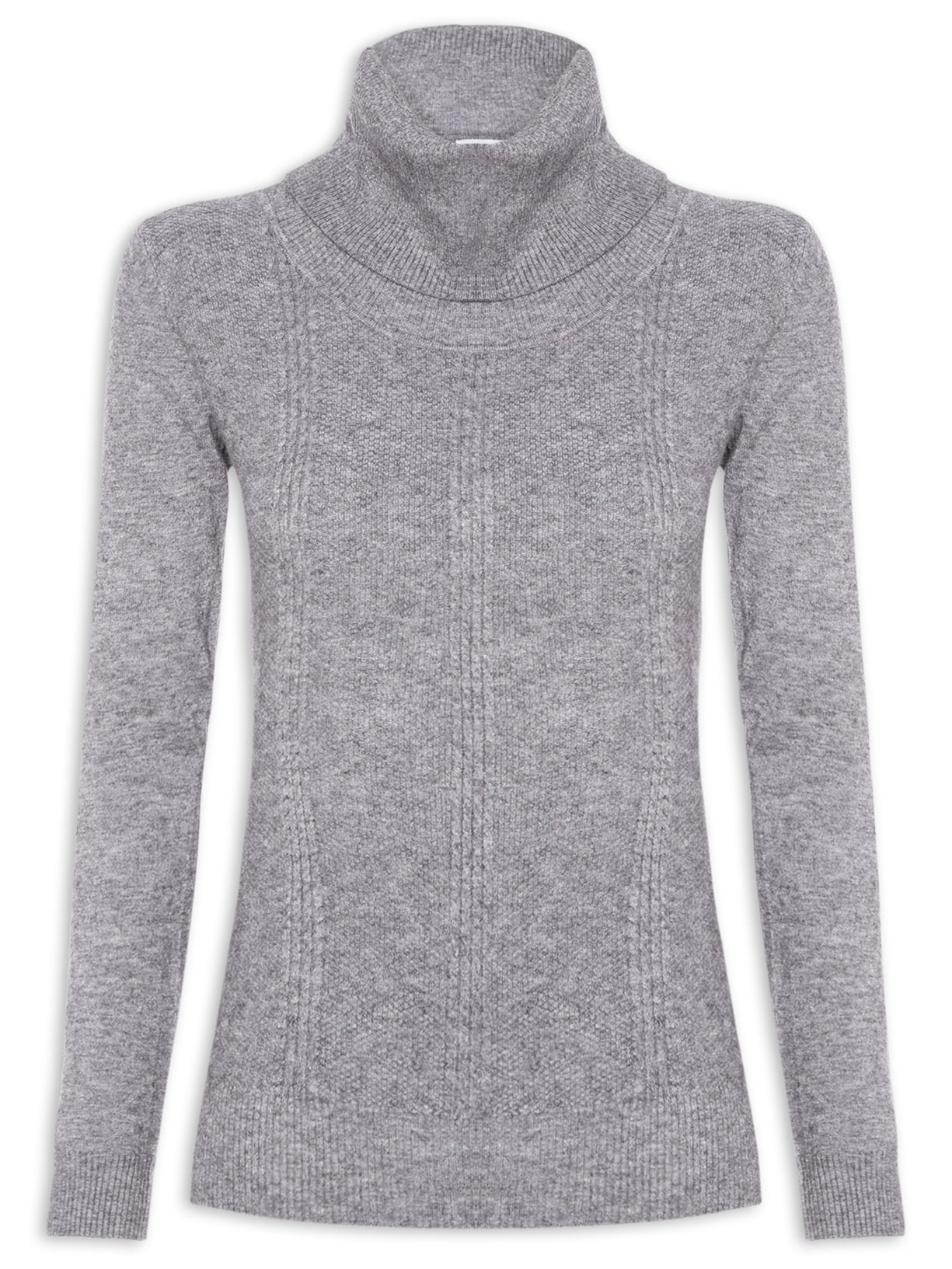 Suéter Feminino Gola Alta - Cinza