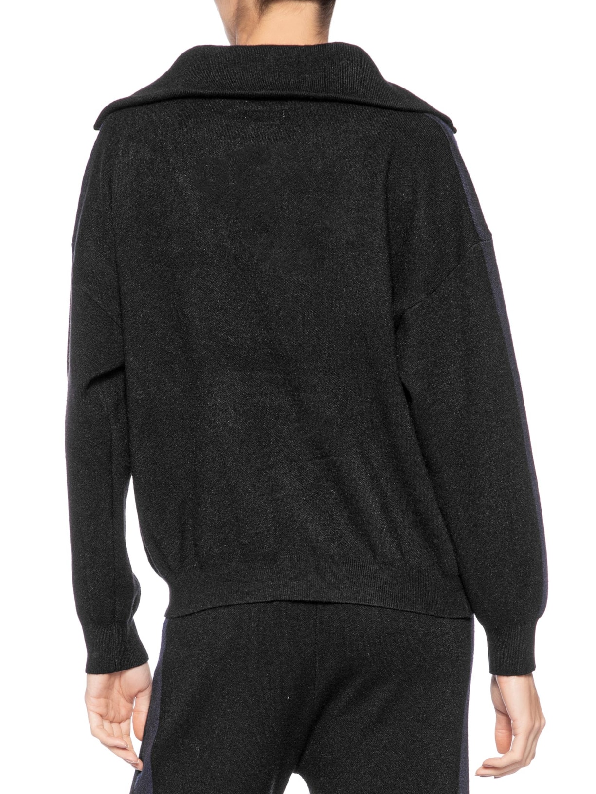 Suéter Feminino Gola Alta Com Zíper Preto Basiq