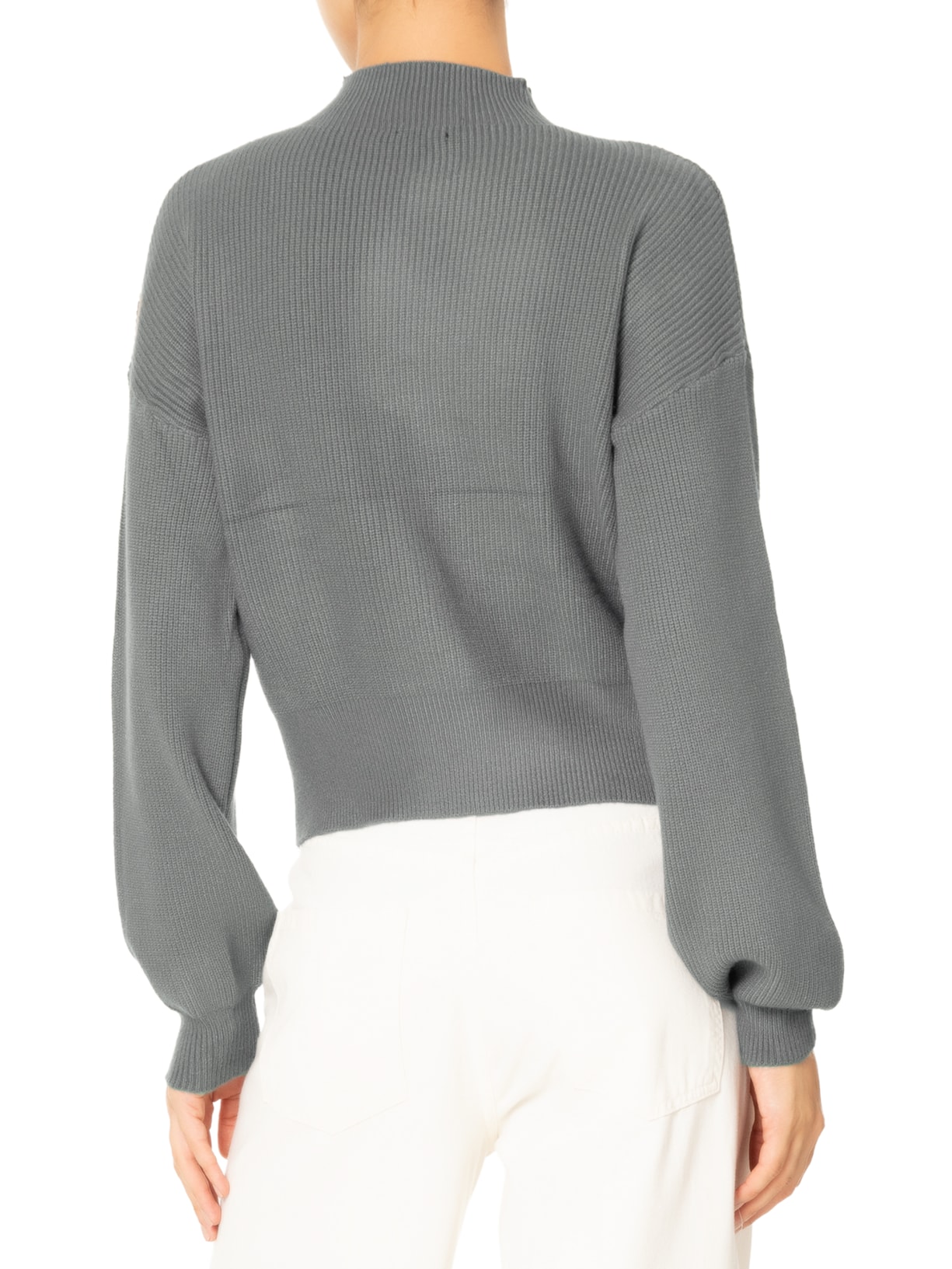 Suéter Feminino Gola Alta Em Tricot - Cinza by '2ESSENTIAL