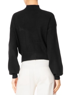Suéter Feminino Gola Alta Em Tricot - Preto by '2ESSENTIAL