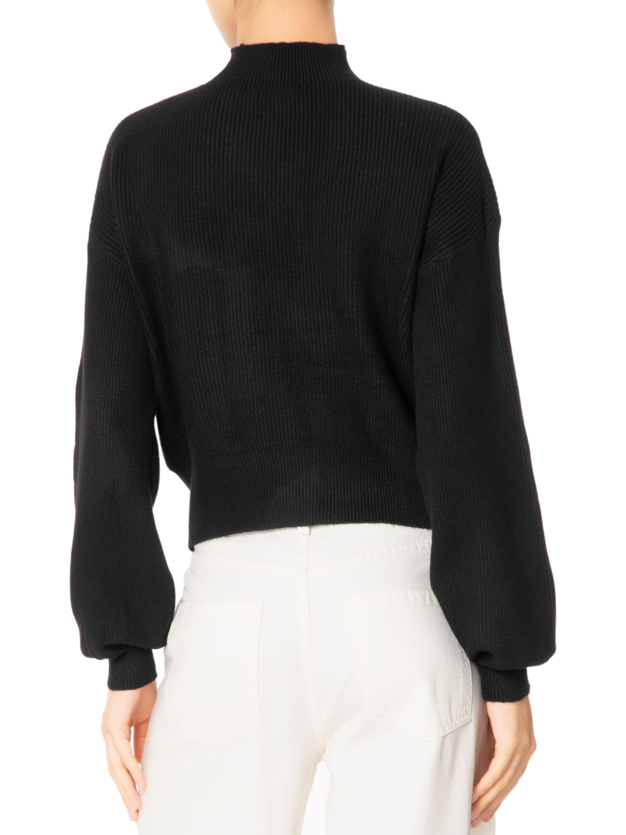 Suéter Feminino Gola Alta Em Tricot - Preto by '2ESSENTIAL