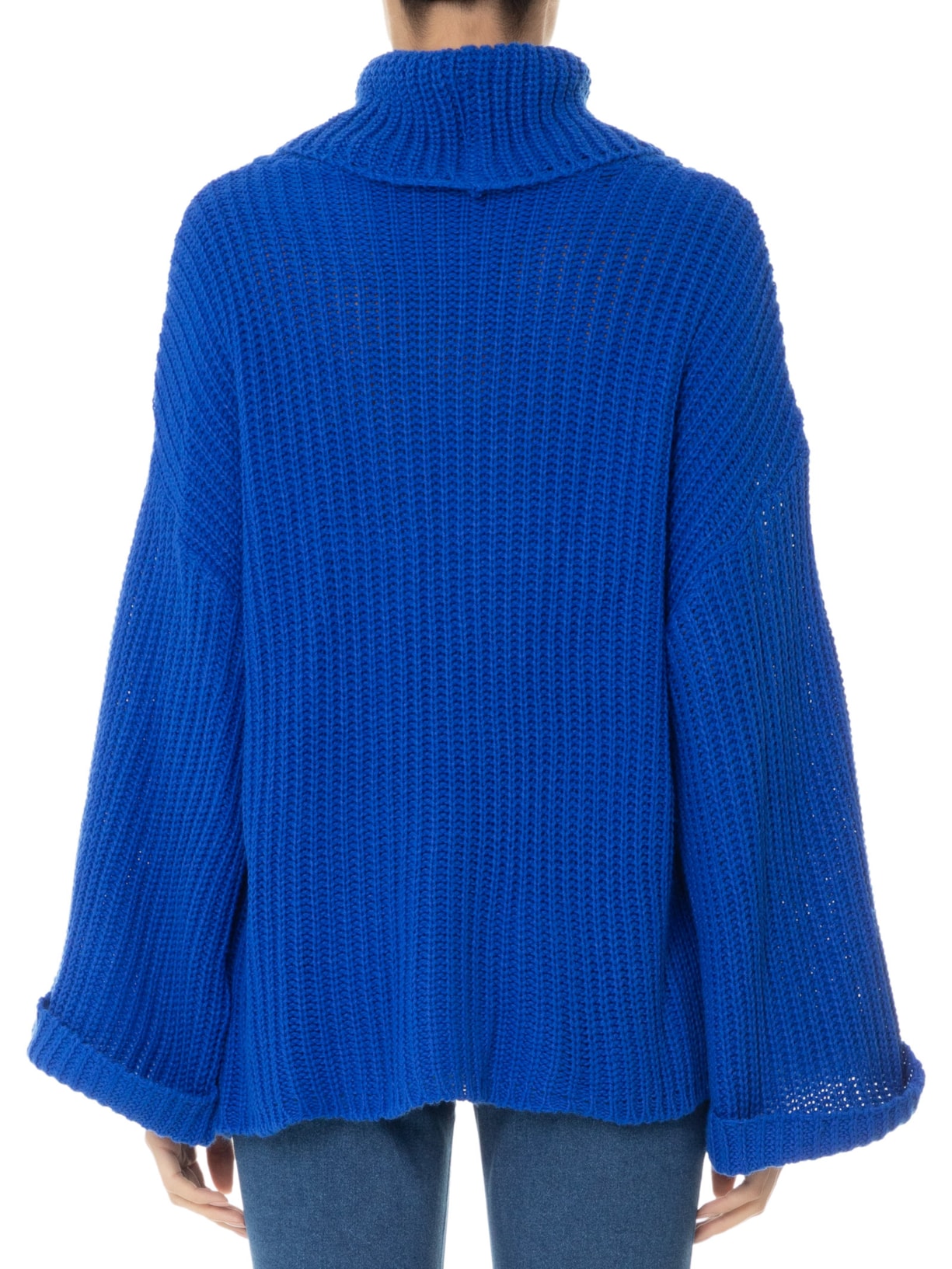 Suéter Feminino Gola Alta Manga Longa Azul '2Essential