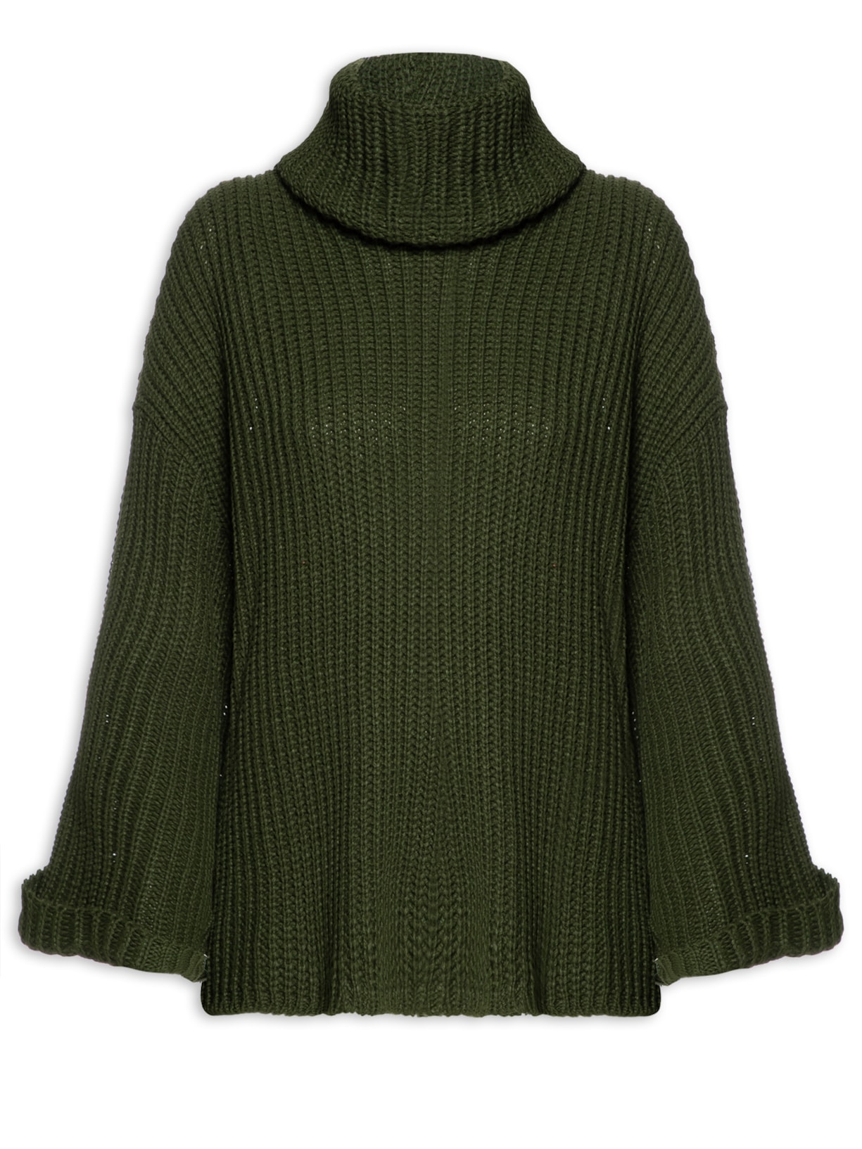 Suéter Feminino Gola Alta Manga Longa - Verde