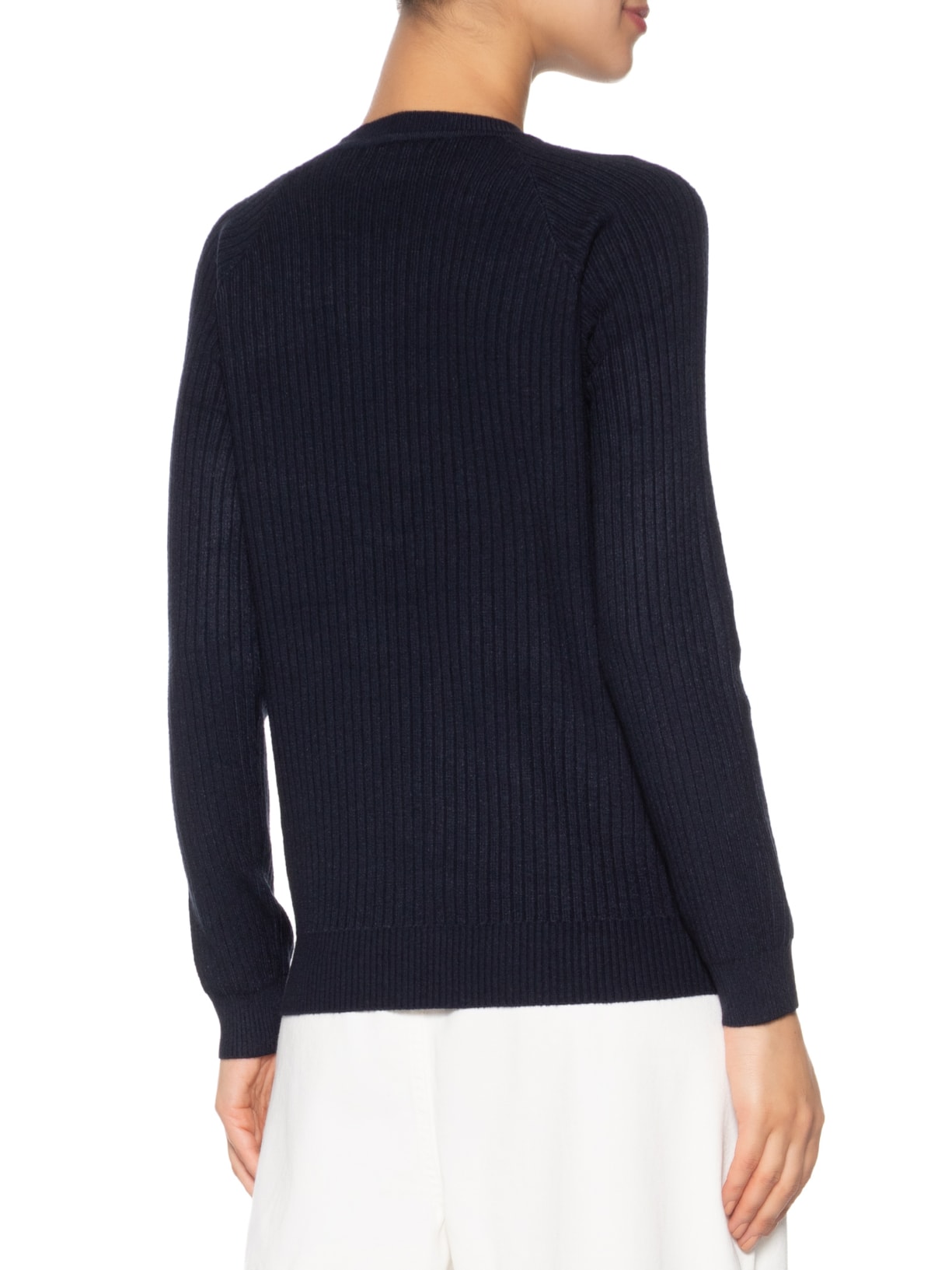 Suéter Feminino Gola Careca Textura Azul Basiq