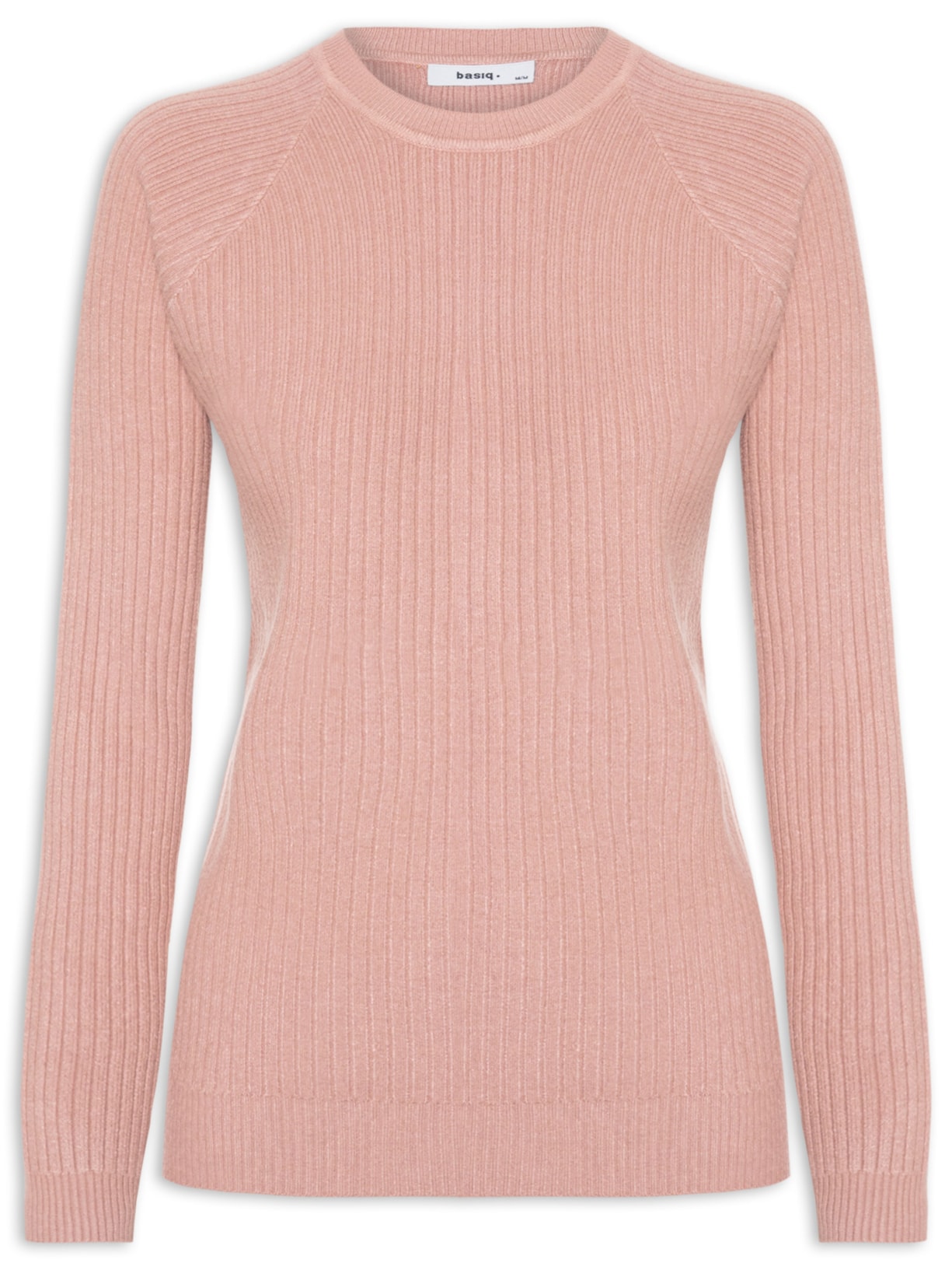 Suéter Feminino Gola Careca Texturizado - Rosa