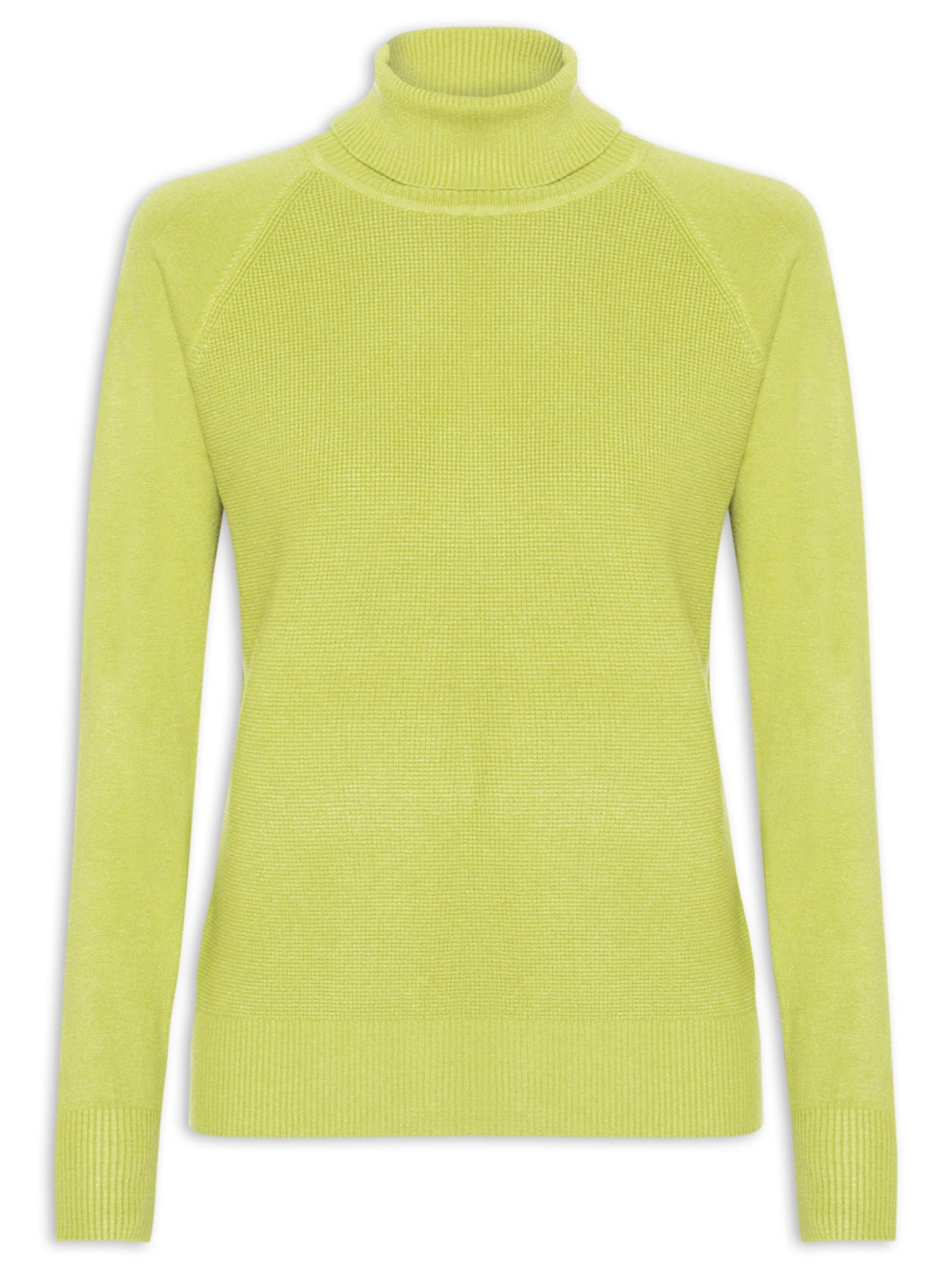 Suéter Feminino Gola Rolê Texturizado Verde Basiq