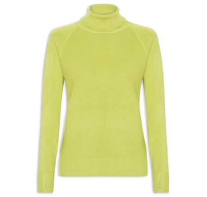 Suéter Feminino Gola Rolê Texturizado - Verde