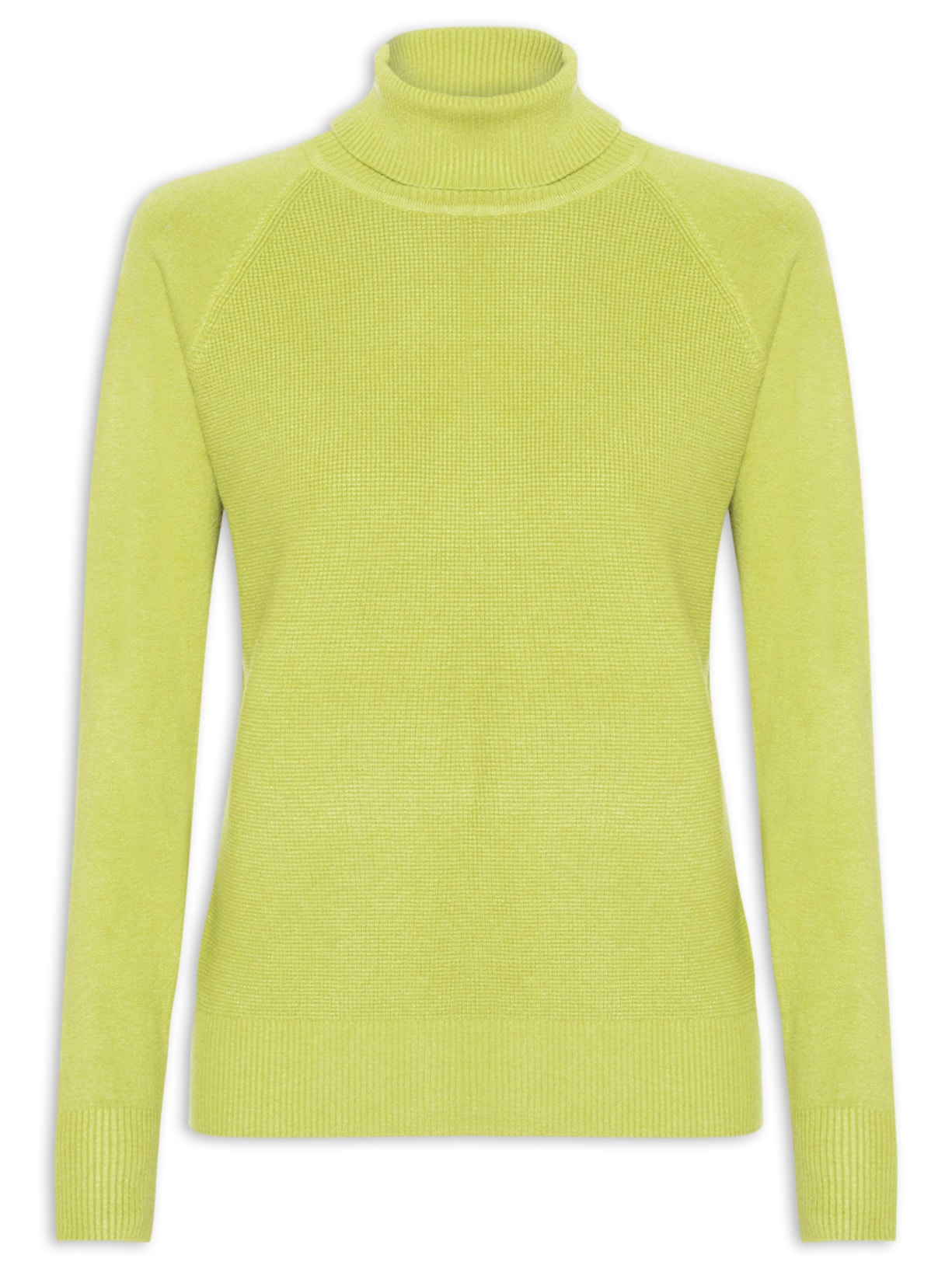 Suéter Feminino Gola Rolê Texturizado - Verde
