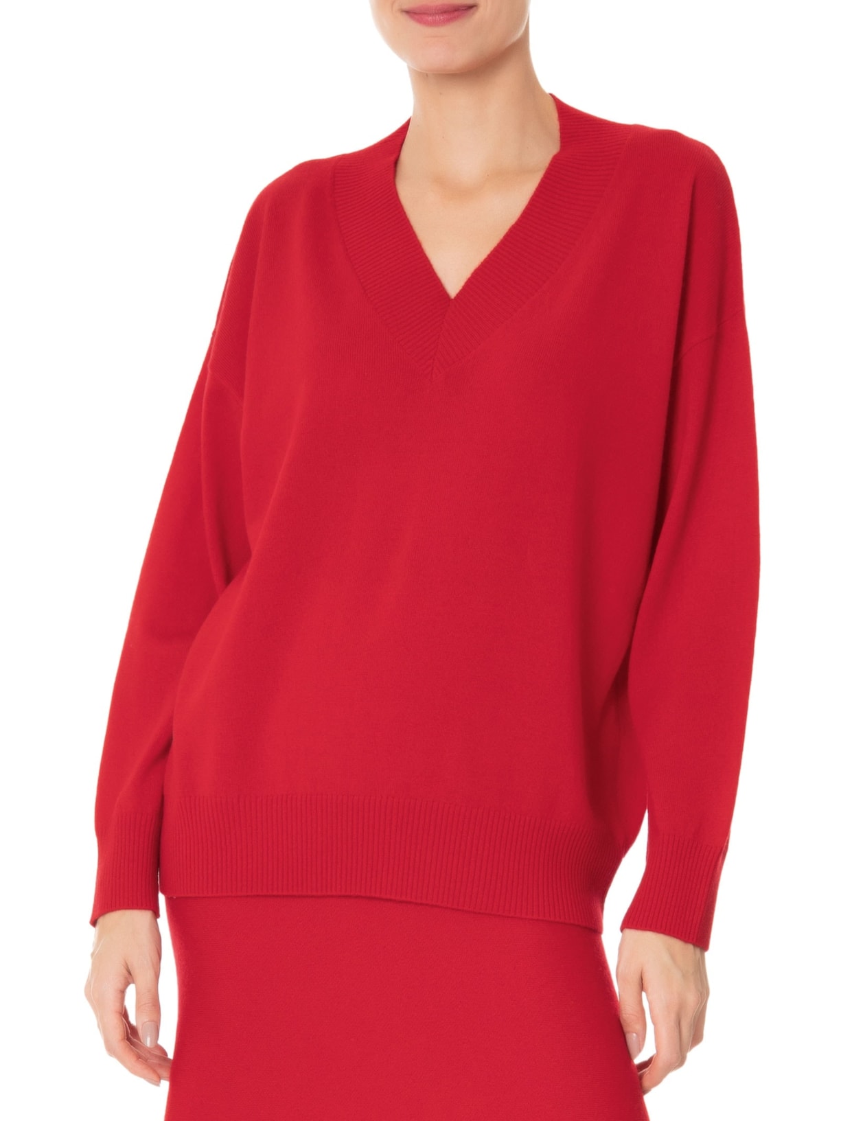 Suéter Feminino Gola V Com Blend De Lã E Cashmere Azul '2Essential