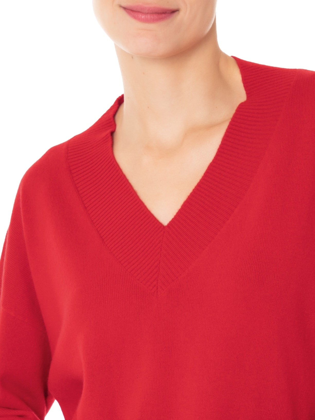 Suéter Feminino Gola V Com Blend De Lã E Cashmere Azul '2Essential