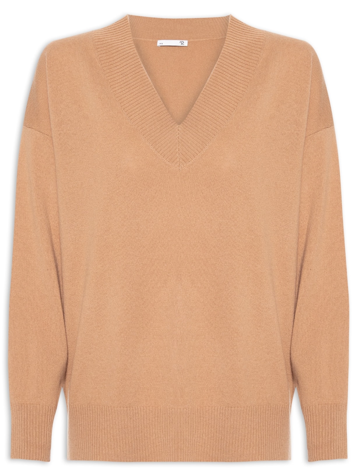 Suéter Feminino Gola V Com Blend De Lã E Cashmere - Bege