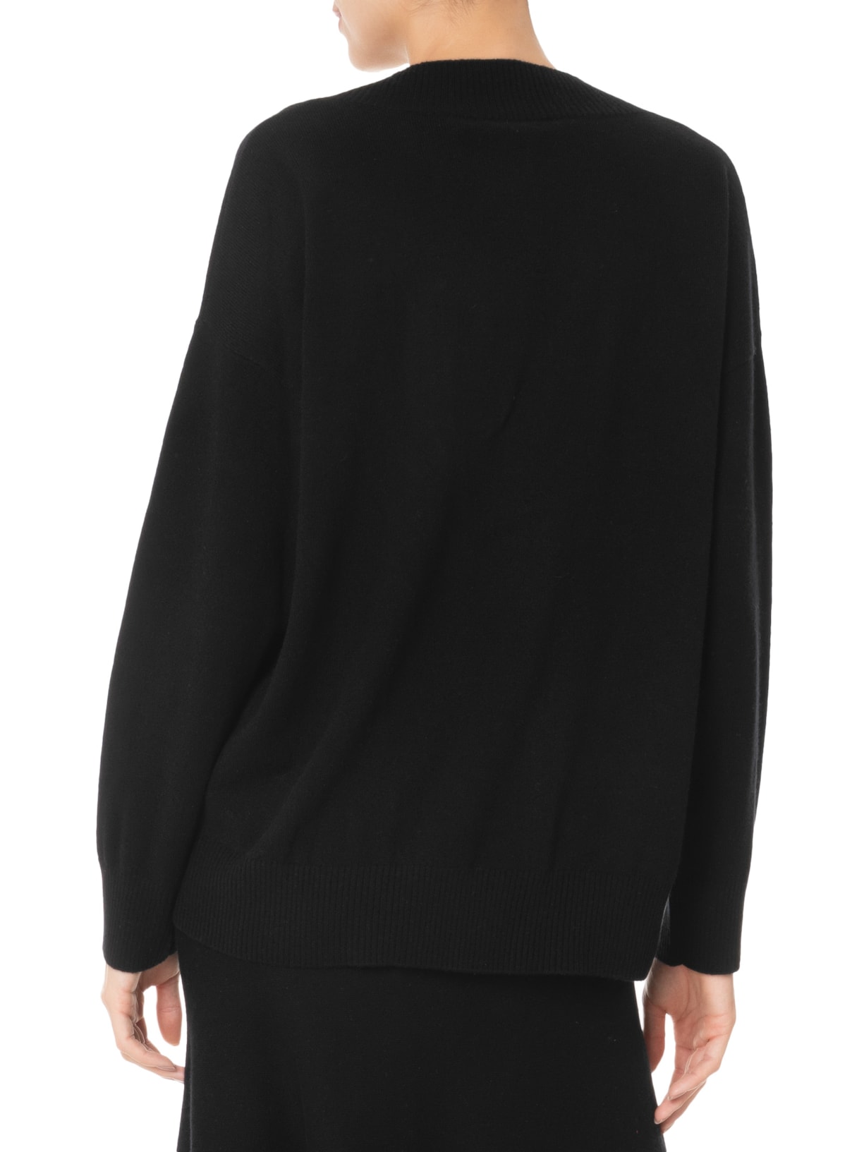 Suéter Feminino Gola V Com Blend De Lã E Cashmere Preto '2Essential