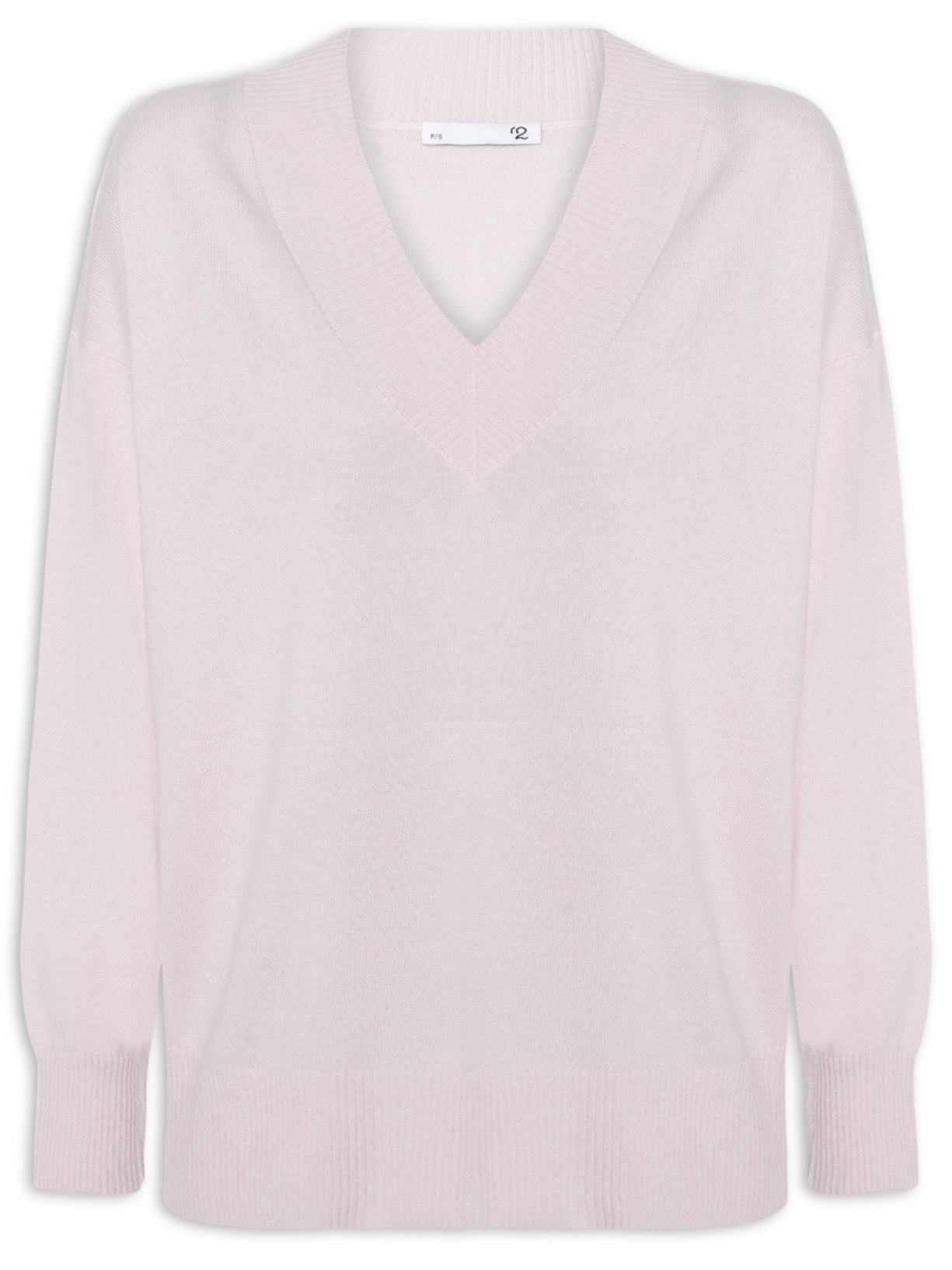 Suéter Feminino Gola V Com Blend De Lã E Cashmere Rosa '2Essential