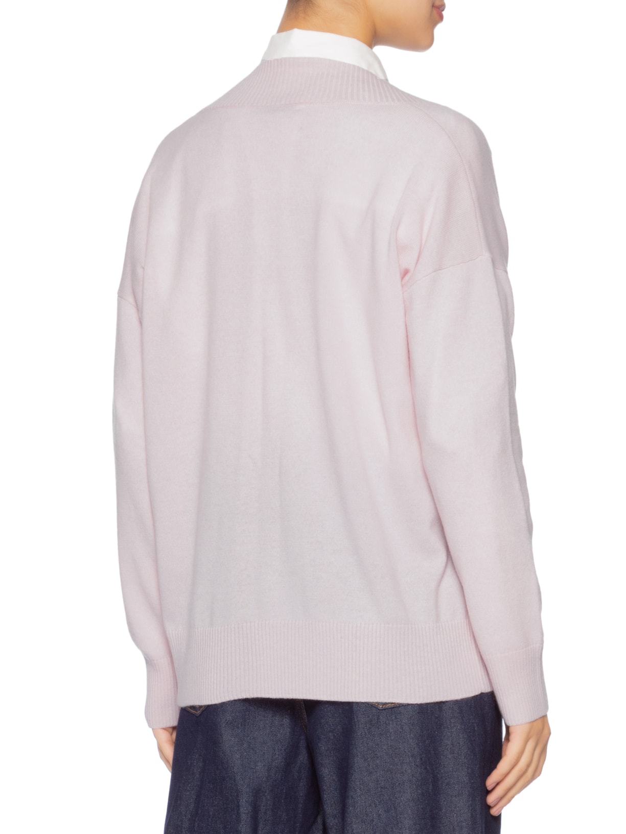 Suéter Feminino Gola V Com Blend De Lã E Cashmere Rosa '2Essential