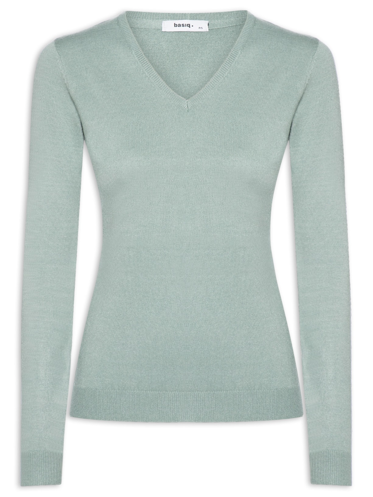 Suéter Feminino Gola V Verde Basiq