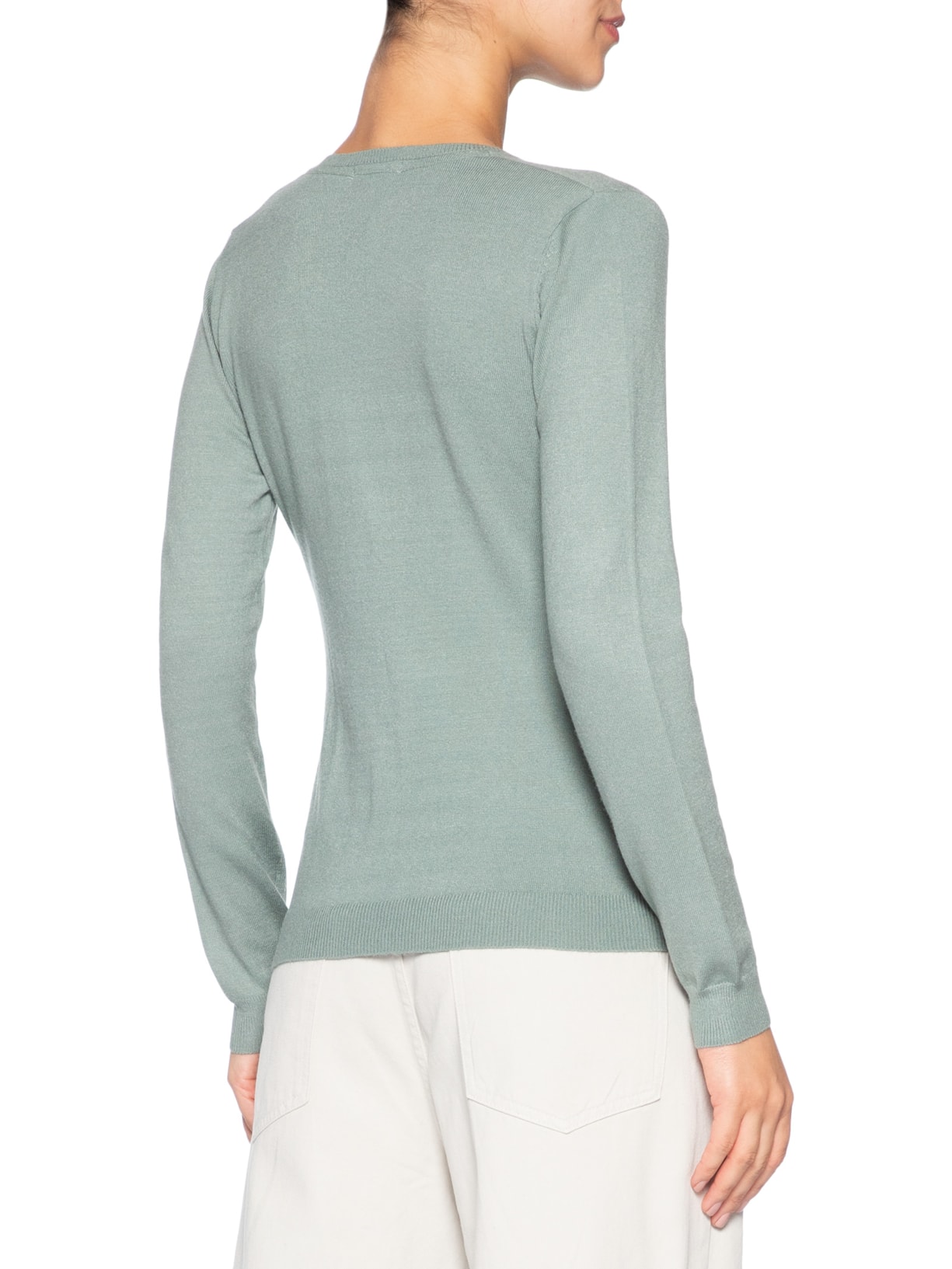Suéter Feminino Gola V Verde Basiq
