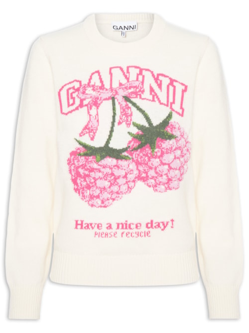 Suéter Feminino Graphic Wool - Off White